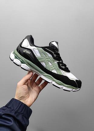 Бело-черные кроссовки asics gel nyc white black ivy х асикс 43