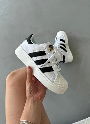 Белые кроссовки унисекс adidas superstar platform xlg white х адидас суперстар 41