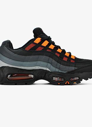 Сірі кросівки унісекс nike air max 95 black hyper crimson х ейр макс 42