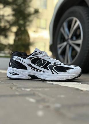 Черно-белые кроссовки унисекс new balance 530 black white х нью беланс 36