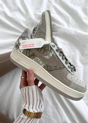 Женские бежевые кроссовки nike air force jack beige х эйр форс 36