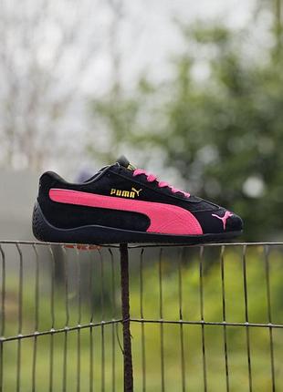 Чорні жіночі кросівки puma speedcat black pink х пума 38