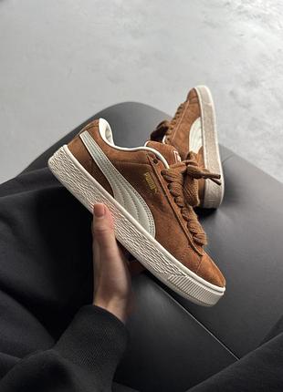 Коричневые кроссовки унисекс puma suede xl haute coffee х пума 36