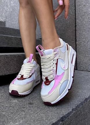 Жіночі білі кросівки nike air max 90 futura valentine's day pink х ейр макс 37