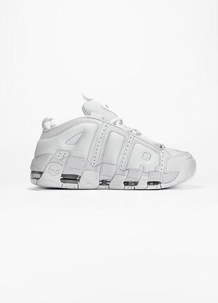 Білі кросівки унісекс nike air more uptempo low triple white х найк ейр форс 37