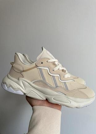 Женские бежевые кроссовки adidas ozweego adiprene beige х озвиго 40