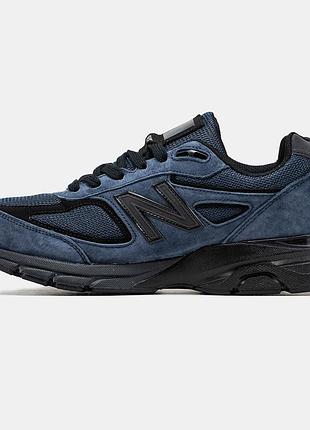 Чоловічі сині кросівки jjjjound x new balance 990 v4 navy black х нью беланс 42