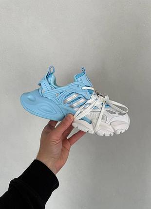 Женские голубые кроссовки adidas vento xlg runner deluxe white blue x венто 36
