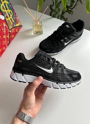 Жіночі чорні кросівки nike p-6000 black white termo х найк 37