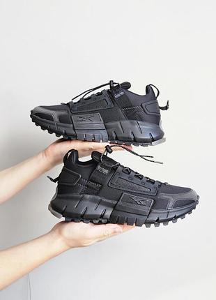 Чорні кросівки унісекс reebok zig kinetika edge black х рибок 37