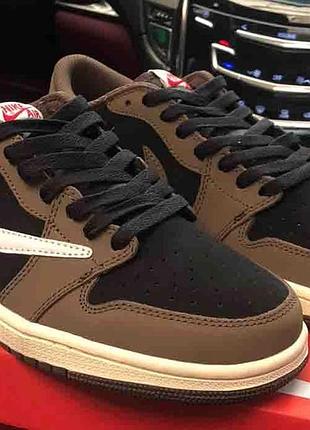 Мужские кроссовки джордан ретро nike jordan 1 retro low x travis scott low 44