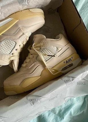 Бежевые кроссовки джордан 4 ретро унисекс jordan retro 4 beige 38