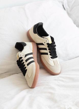 Бежеві кросівки adidas samba og cream white x адідас самба 40