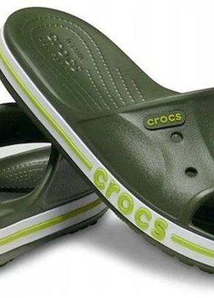 Крокс баябенд зелені слайд шльопанці crocs bayaband slide army green