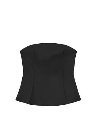 Жіночий топ- бандо без плечей zara, в чорному кольорі, розмір xs, на замку
