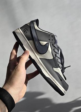 Женские серые кроссовки nike sb dunk low gucci graphite ivory х данк 41