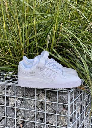 Білі кросівки унісекс adidas forum low white х форум 42