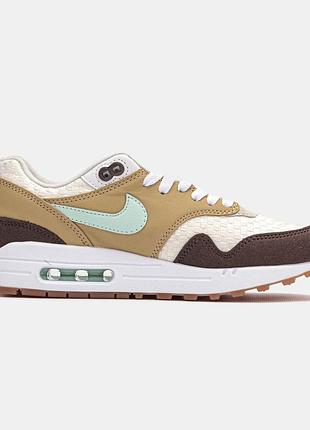 Бежевые женские кроссовки nike air max 1 crepe hemp х эйр макс 36