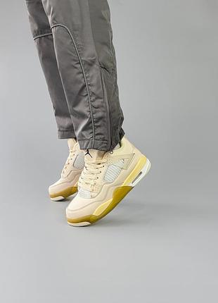 Бежеві кросівки унісекс nike air jordan 4 beige winter fur х джордан 36