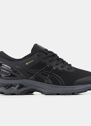 Черные мужские кроссовки asics gel kayano 27 gore-tex black grey х ассикс 41
