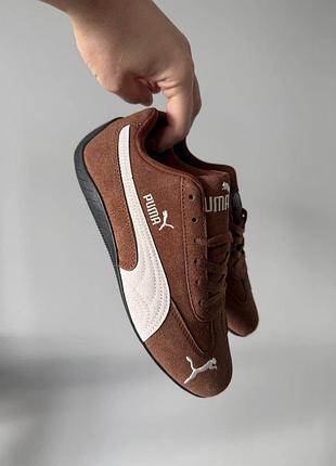 Коричневые женские кроссовки puma speedcat brown х пума 38