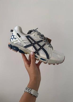 Білі чоловічі кросівки asics gel kahana 8 gore tex beige blue х асікс 44