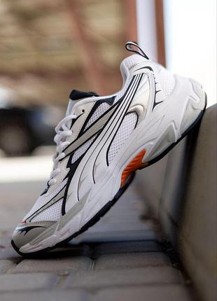 Серые мужские кроссовки puma morphic base white black orange х пума 42