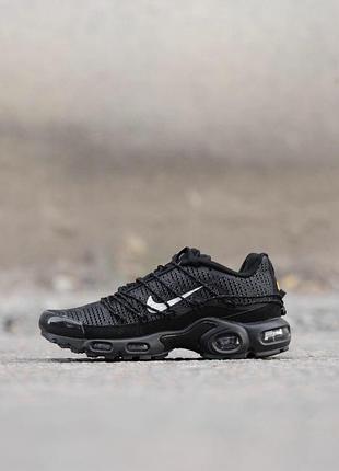 Мужские чёрные кроссовки nike air max tn plus lace toggle black reflect х эйр макс тн 44