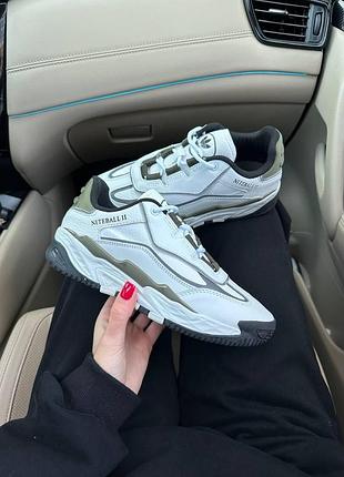 Білі кросівки унісекс adidas niteball ii white khaki х найтбол 43