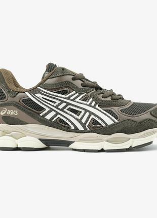 Коричневые кроссовки унисекс asics gel nyc brown beige х асикс 36