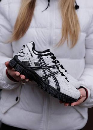 Женские белые кроссовки asics gel kahana 8 white black х асикс 36