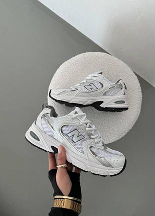 Женские белые кроссовки new balance 530 white grey silver х нью беланс 37