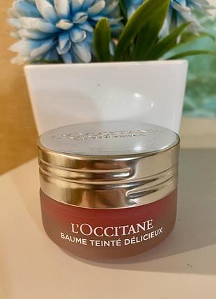Франція l'occitane loccitane delicious tinted balm бальзам для губ у скляний баночці рожевий відтінок 030 pink calisson