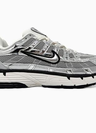 Серебристые кроссовки унисекс nike p-6000 silver х найк 38