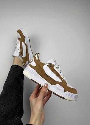 Бежеві кросівки унісекс adidas adi2000 brown white beige х адідас 40