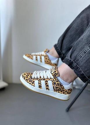 Женские леопардовые кроссовки adidas campus white leopard x адидас кампус 39