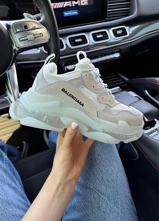 Женские белые кроссовки balenciaga triple s clear sole white х баленсиага 38