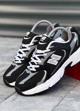 Черные кроссовки унисекс new balance 530 black grey х нью беланс 37