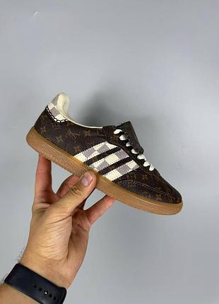 Коричневые кожаные кроссовки adidas samba wales bonner louis vuitton brown x адидас самба 37