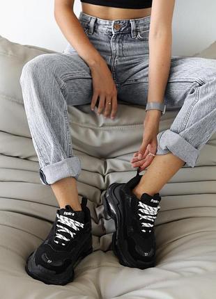 Женские кроссовки баленсиага трипл с balenciaga triple s clear sole black (люкс) 40