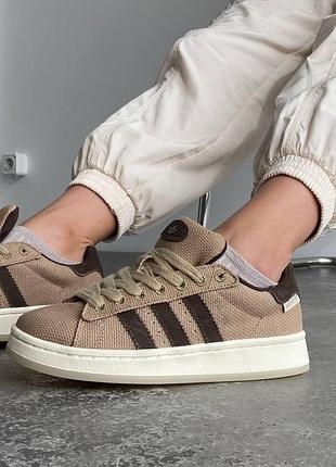 Бежеві кросівки adidas campus beige brown x адідас кампус 44