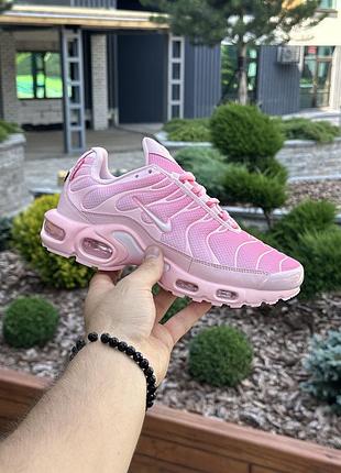 Женские розовые кроссовки nike air max tn plus pink white х эйр макс тн 38