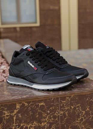 Мужские черные кроссовки reebok boots black winter fur х робок 45