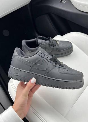 Чёрные кожаные кроссовки найк эйр форс унисекс nike air force 1 classic black 41