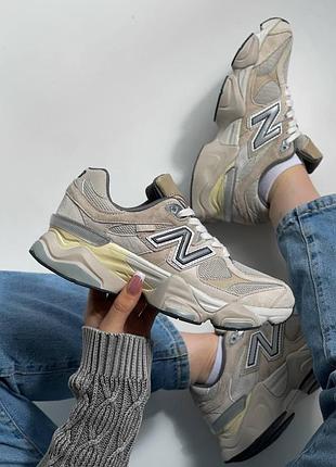 Женские бежевые кроссовки new balance 9060 beige х нью беланс 36