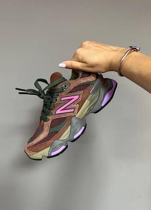 Бордовые кроссовки унисекс new balance 9060 rich oak burgundy х нью беланс 45