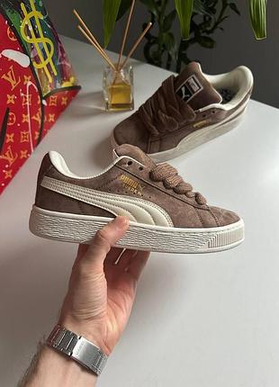 Коричневые женские кроссовки puma suede xl brown пума 37
