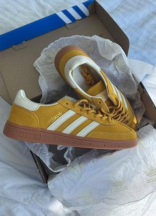 Женские желтые кроссовки adidas spezial yellow white х адидас 36