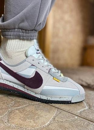 Сірі кросівки унісекс nike cortez nylon grey union х кортез 44