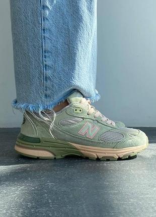 Зеленые женские кроссовки new balance 993 green beige х нью беланс 39